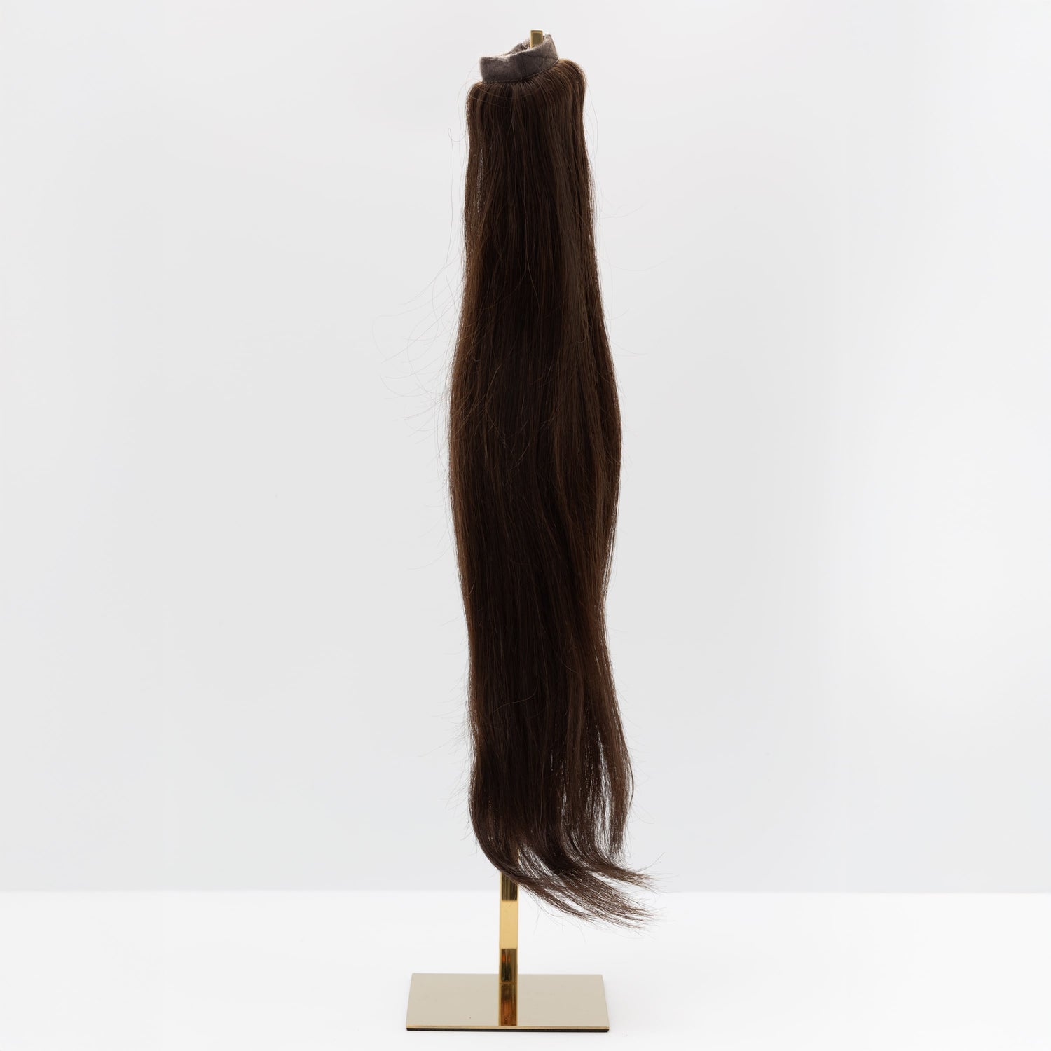 Clip-In Human Hair Ponytail Extension - Cool Brown