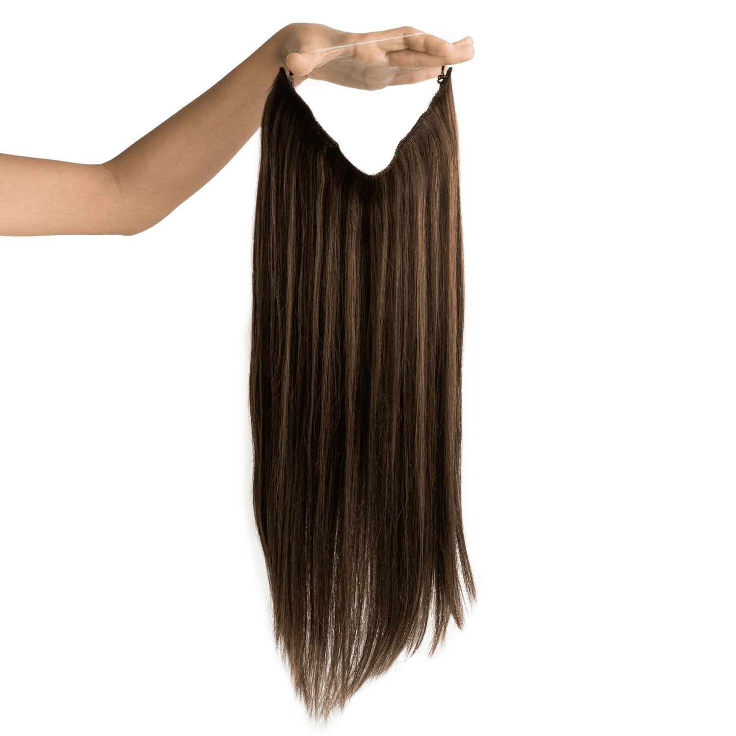 Invisible Wire Human Hair Extension - Dark Caramel Balayage Naturyl Extensions