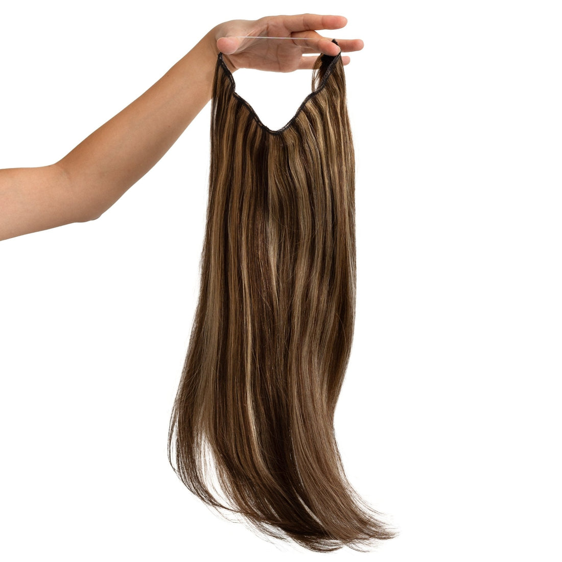 Invisible Wire Human Hair Extension - Medium Brown Balayage Naturyl Extensions